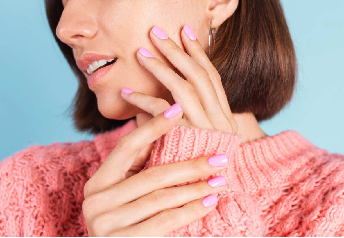 unghie rosa pastello